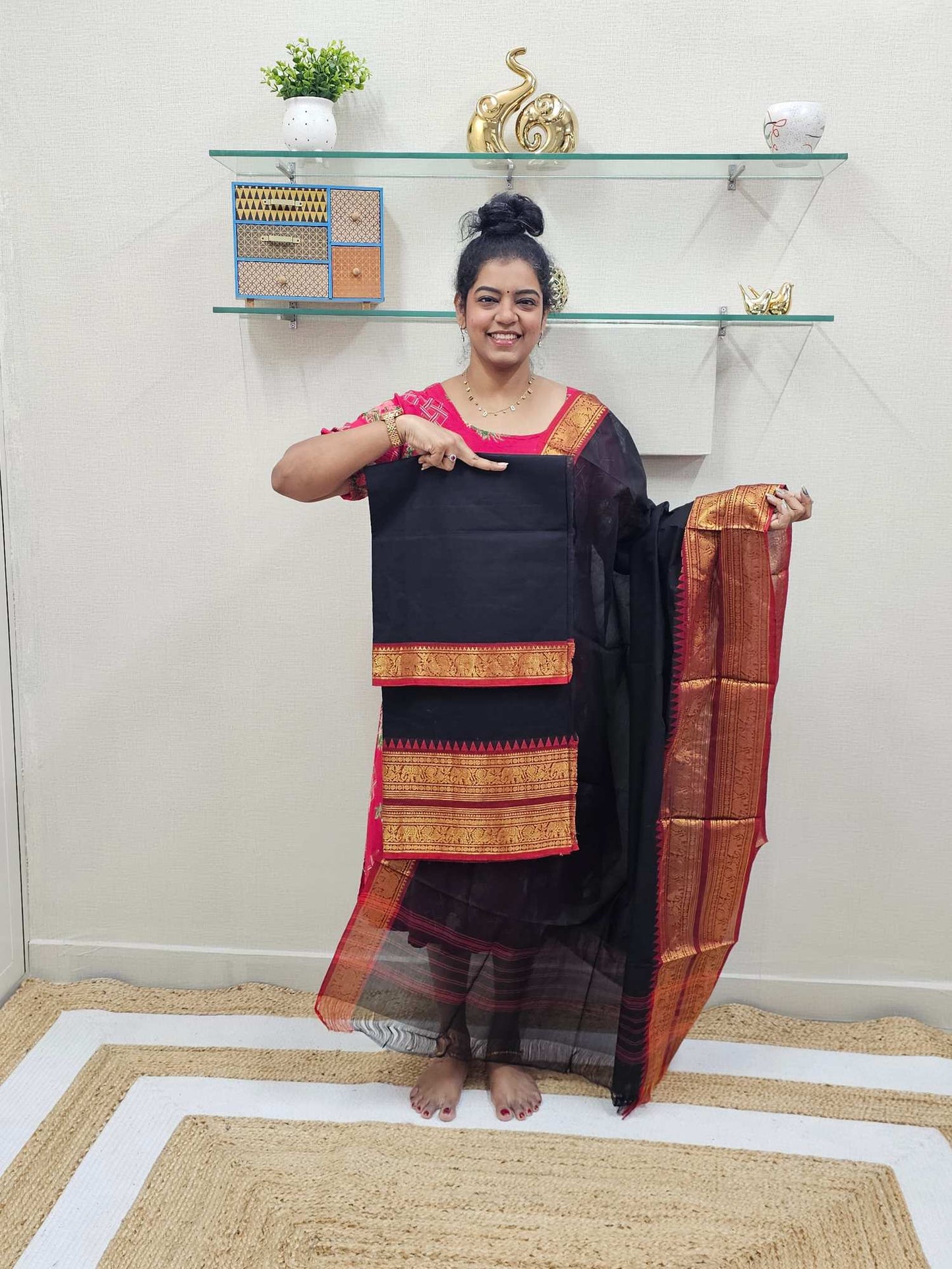 Kanchi Cotton Black Colour