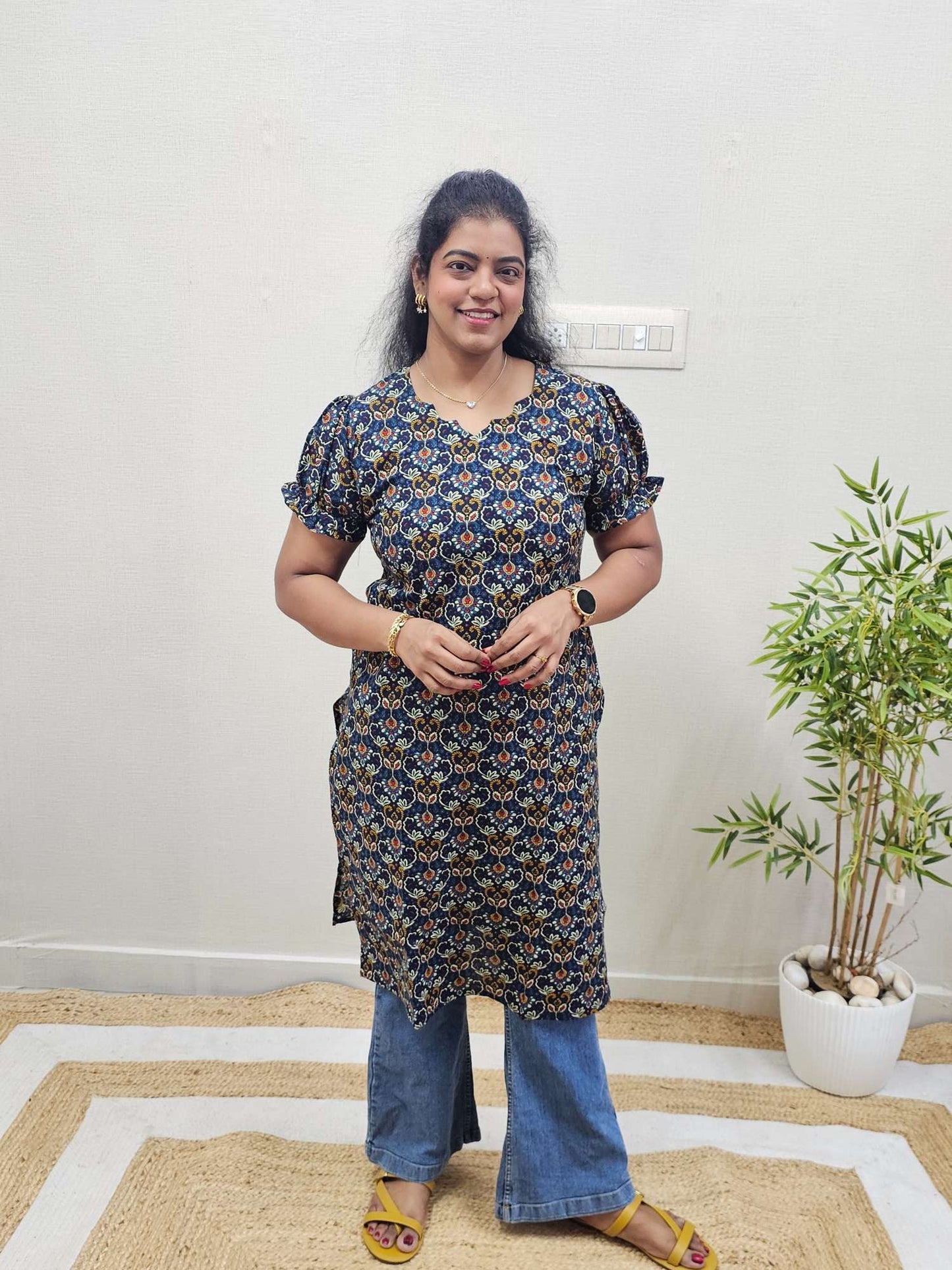 Pure Cotton straight Kurti - Ku200 - Sk16