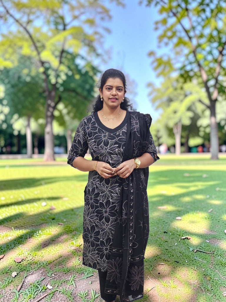 Pure Cotton 3 Pc suit - Ku141