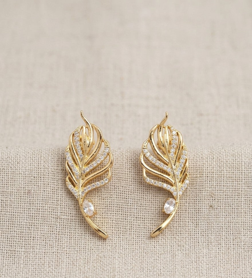 Leaf design Studs - Jw273