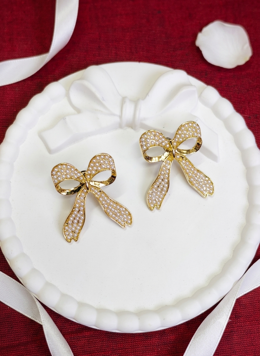 Ribbon Bow stud -JW278