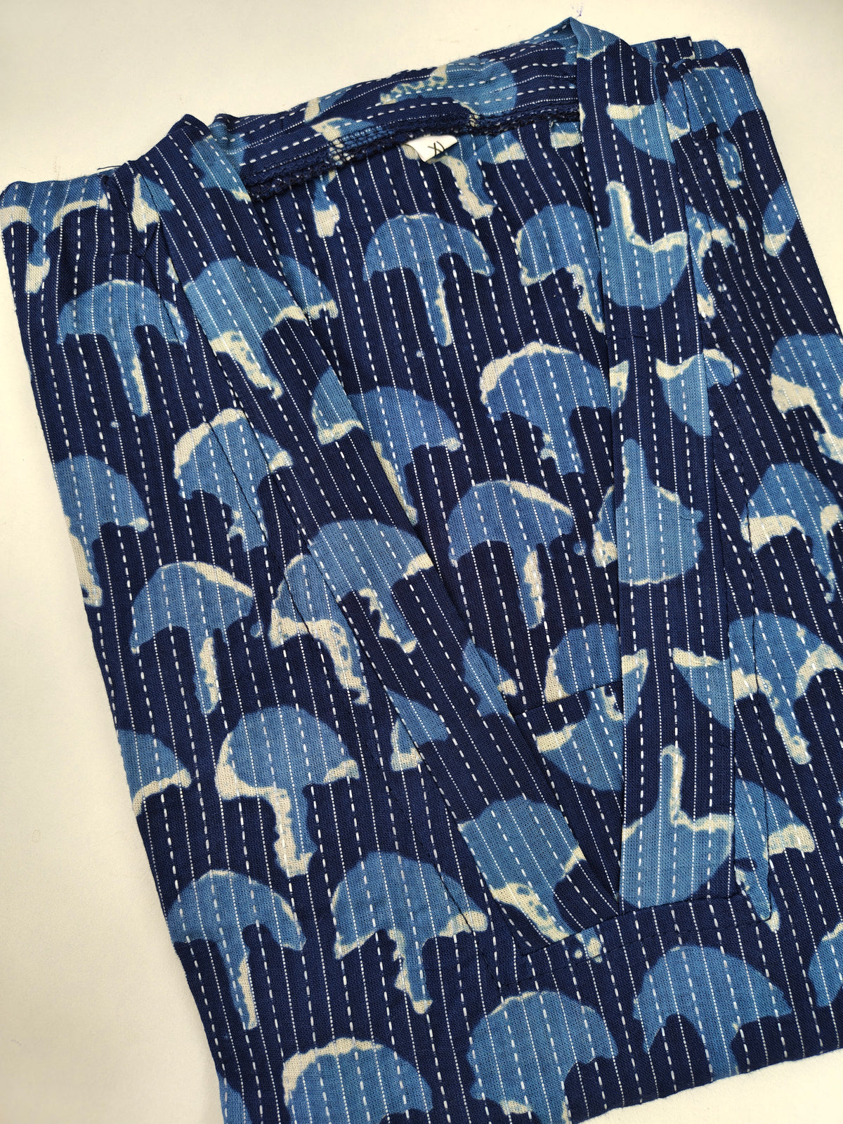 Indigo Blue Straight Kurti - Ku148