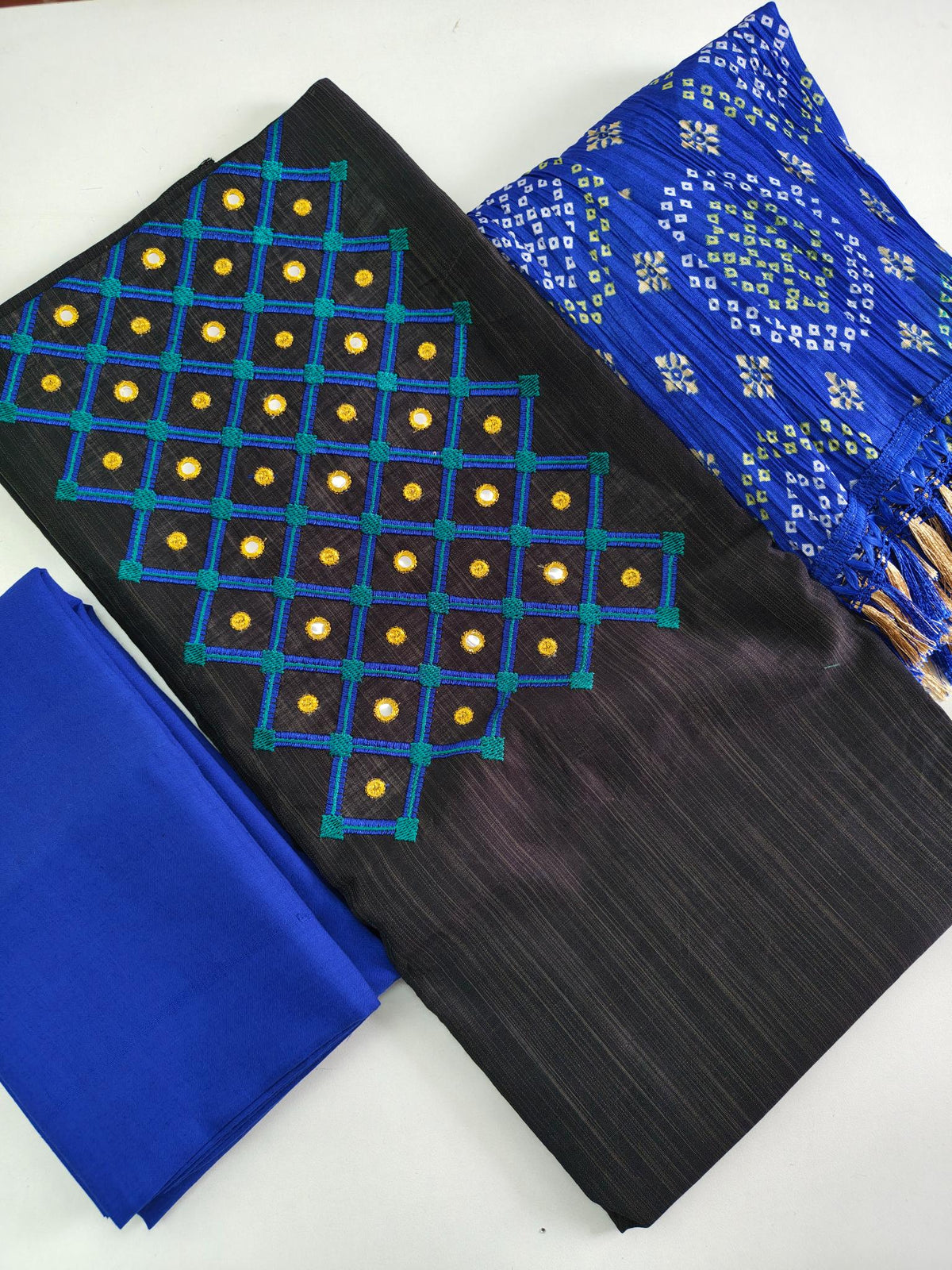 Raw Silk Cotton Salwar Suit Material - Sm130