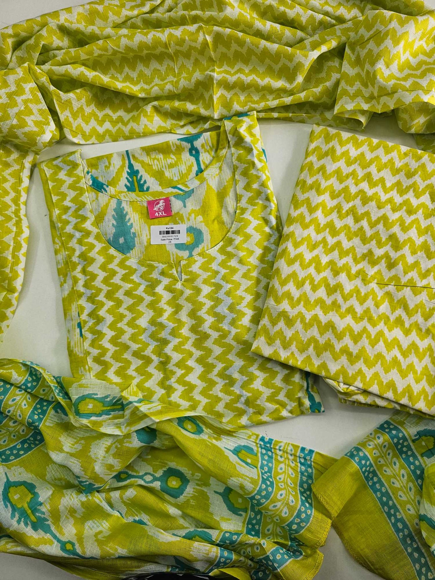 Pure Cotton 3 Pc suit Ku154