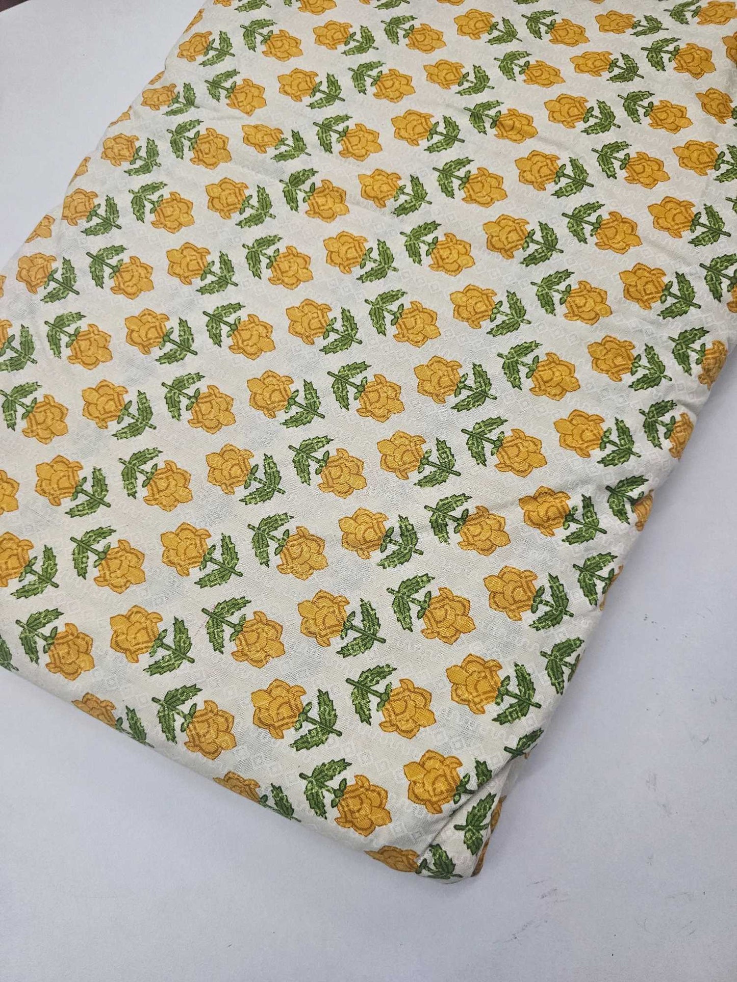 White base yellow floral