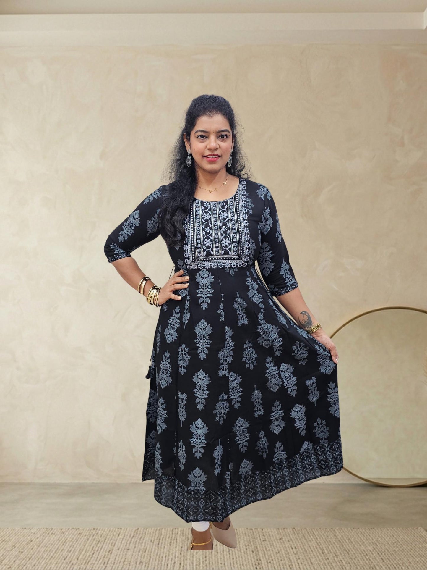 Black Base Anarkali 101