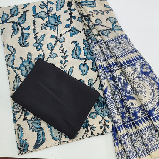Pure Handblock Kalamkari 3 Pc Material.