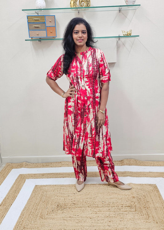 A line Co Ord Set Pinkish shade Ku156