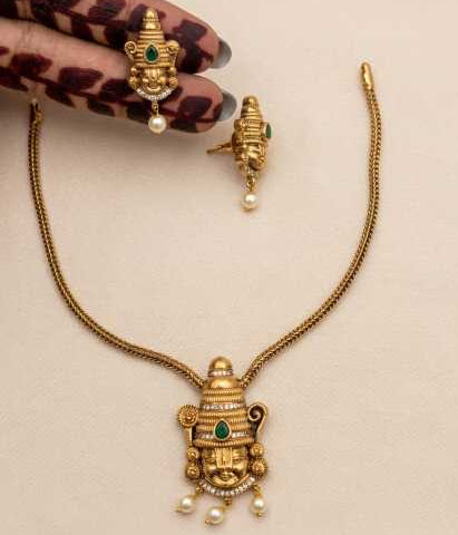 Perumal Pendant Antique NeckPiece  JW47