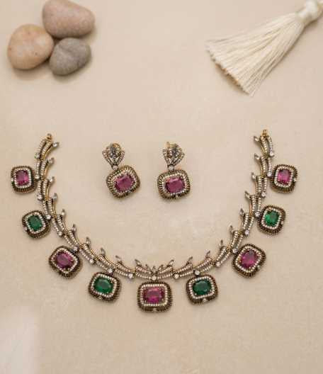 Premium Multi Stone Necklace Ju56