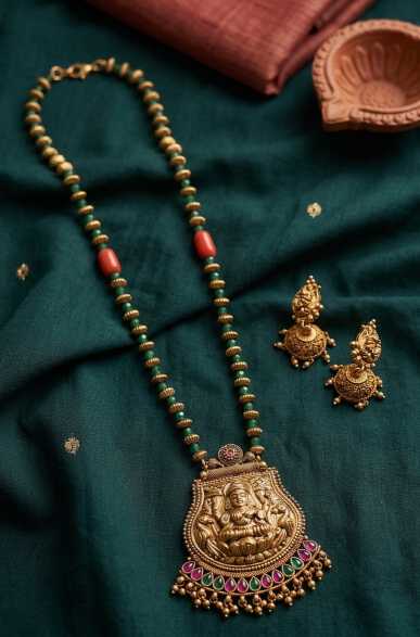 Mid Haram Lakshmi pendant necklace Ju01