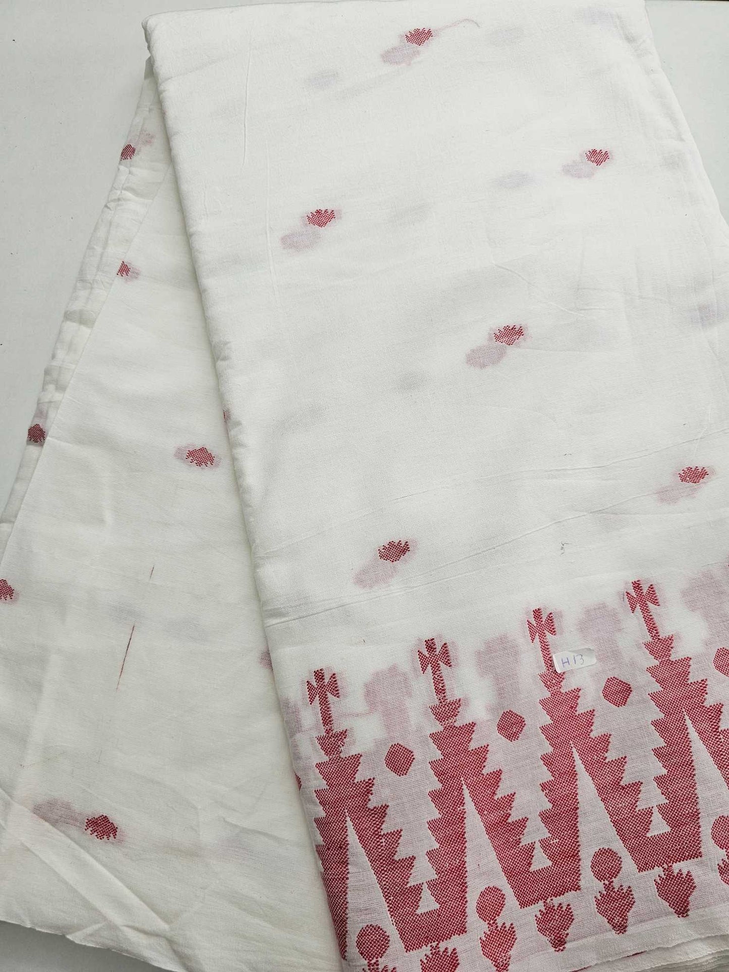 White Colour Pure Cotton Thread Buttas & Border Fabric- CBB106