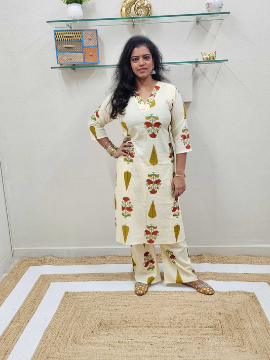 Pure Cotton Co- Ord set - ku956