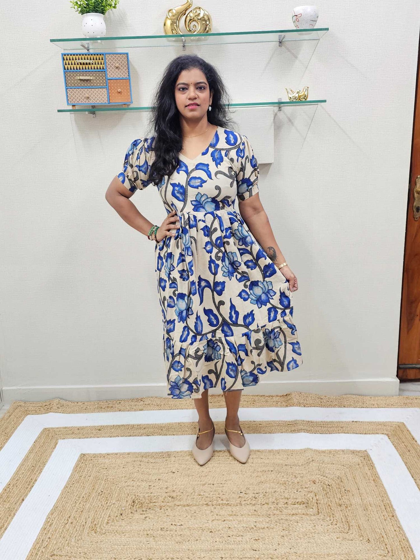 Hand block  Kalamkari Dresses -Ku137