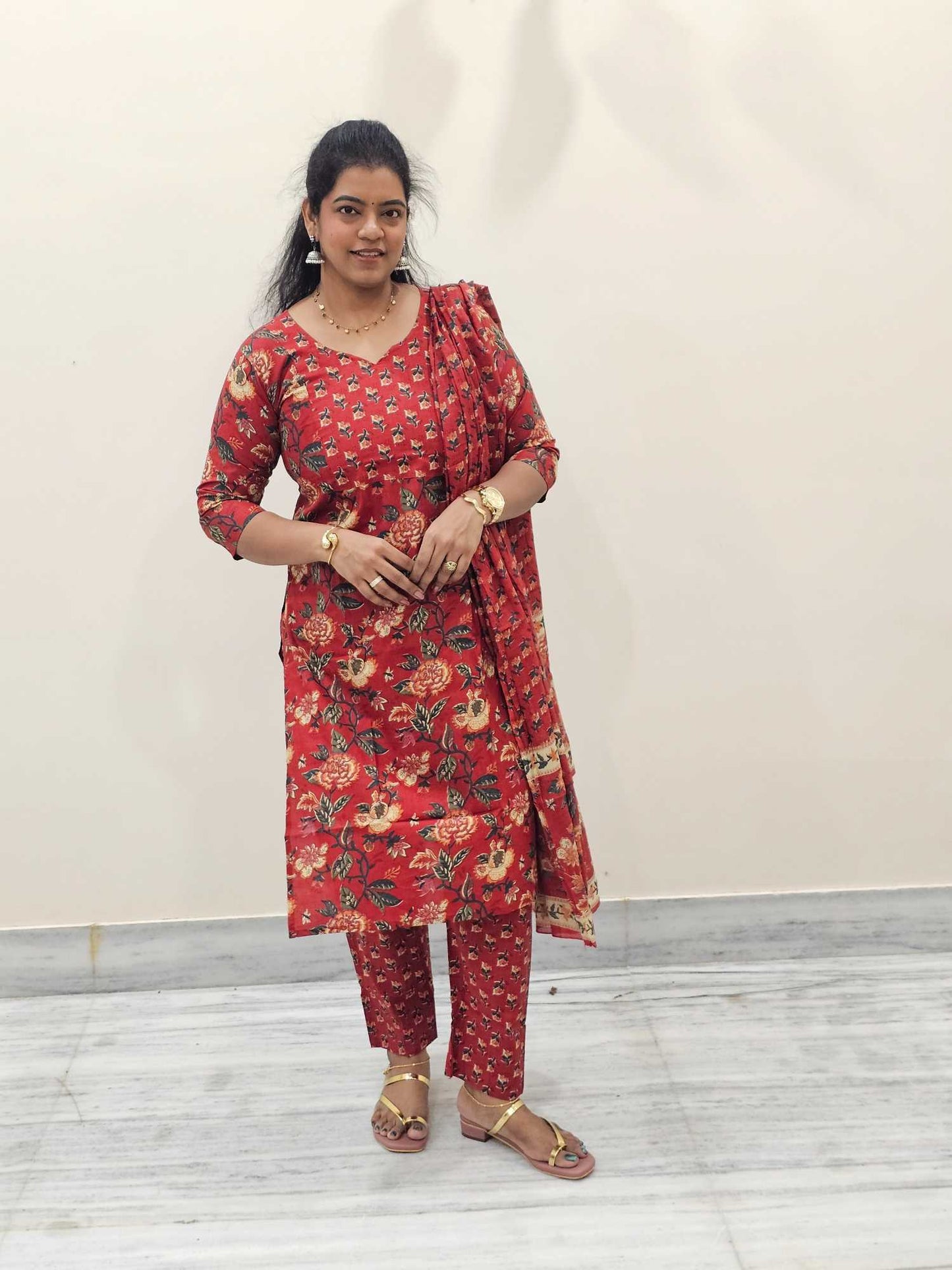 Pure Cotton 3 Pc Suits  - Ku158