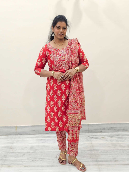 Pure Cotton 3 Pc Suits - Ku158