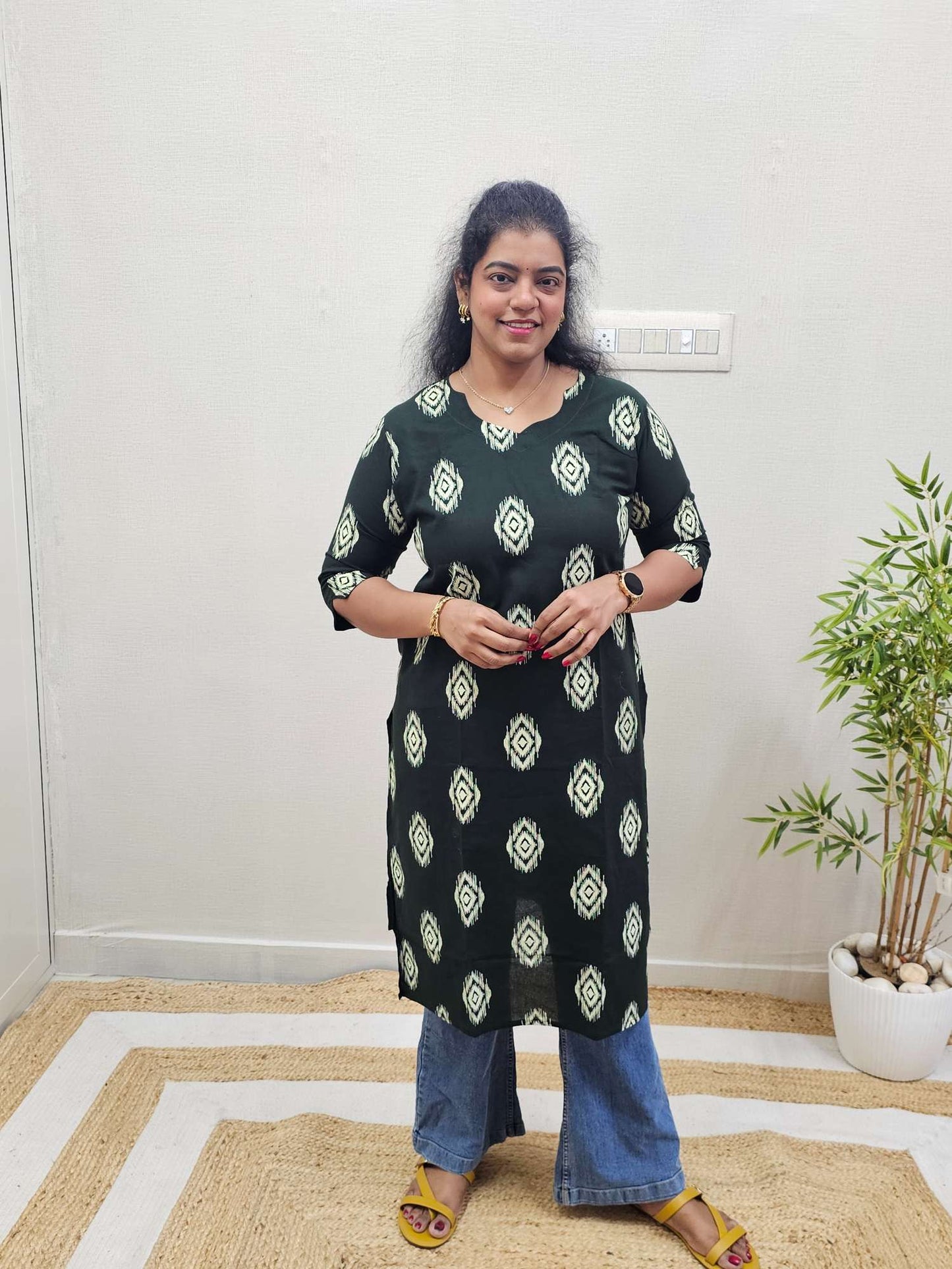 Pure Cotton Straight Kurti - Ku200- SK19