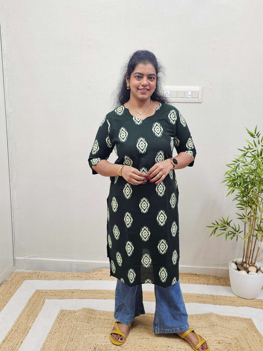 Pure Cotton Straight Kurti - Ku200- SK19