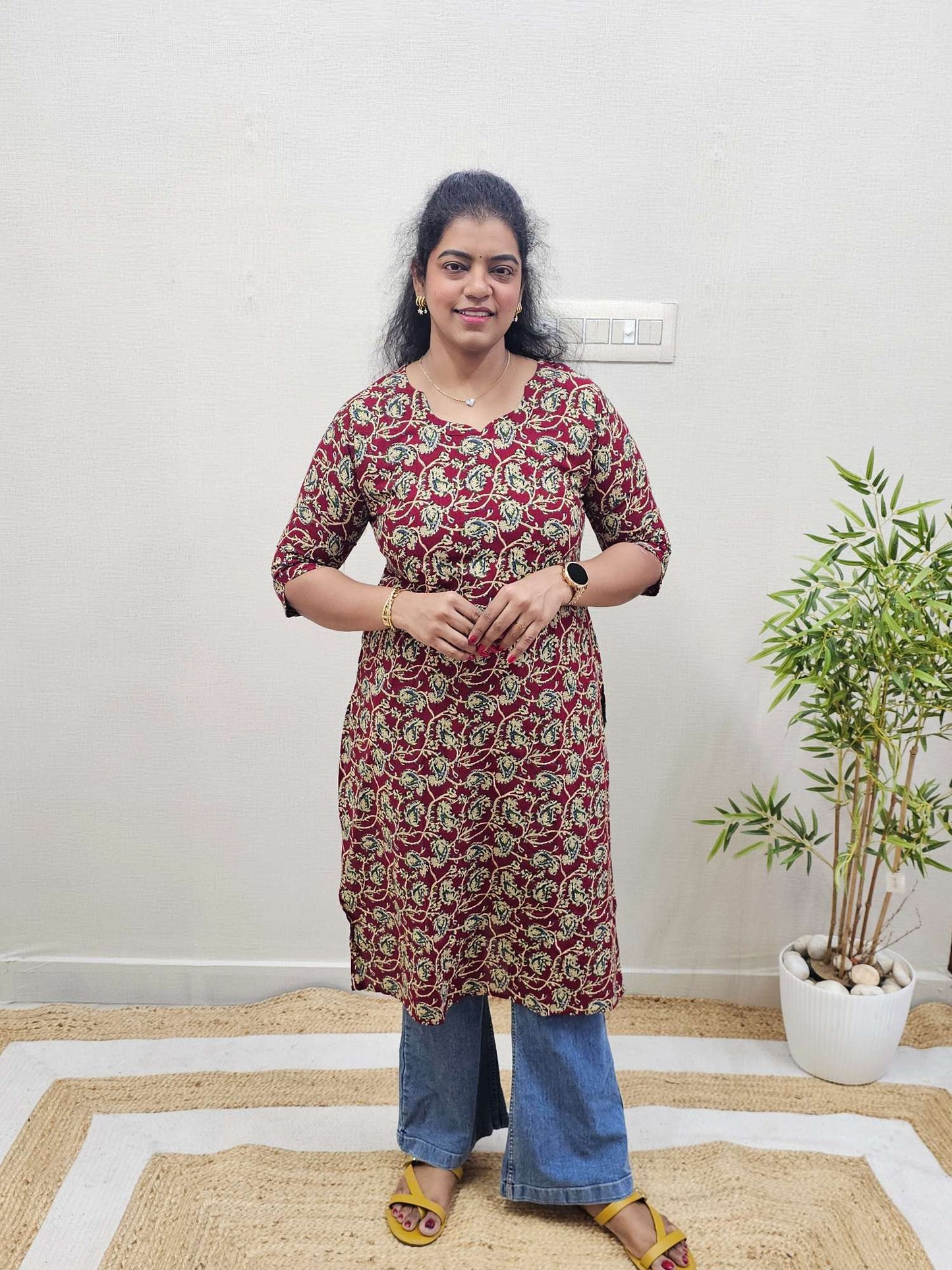 Pure Cotton Straight Kurti - Ku200 - Sk17