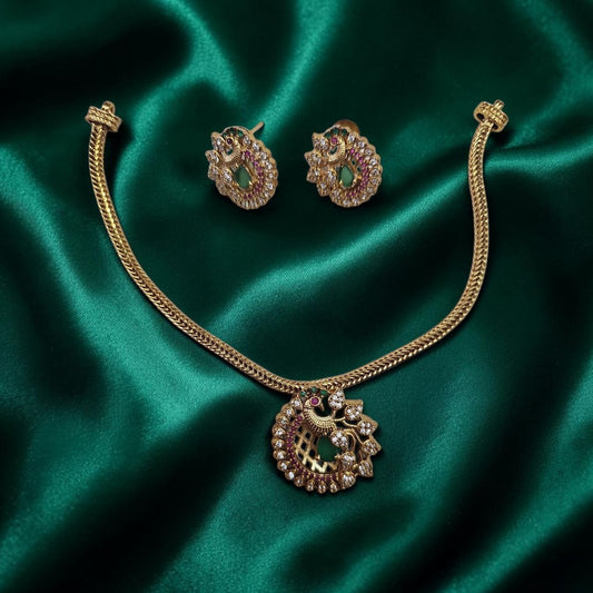 Gold Replica Ad stone Necklace - Jw42