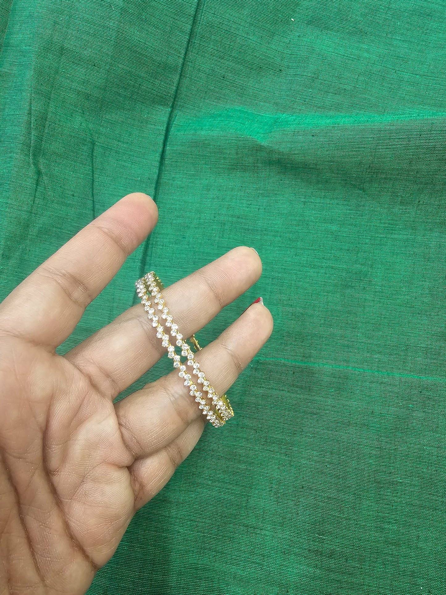 White AD Stone Bangles - Jo14