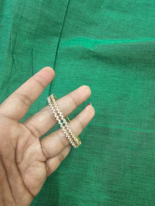 White AD Stone Bangles - Jo14