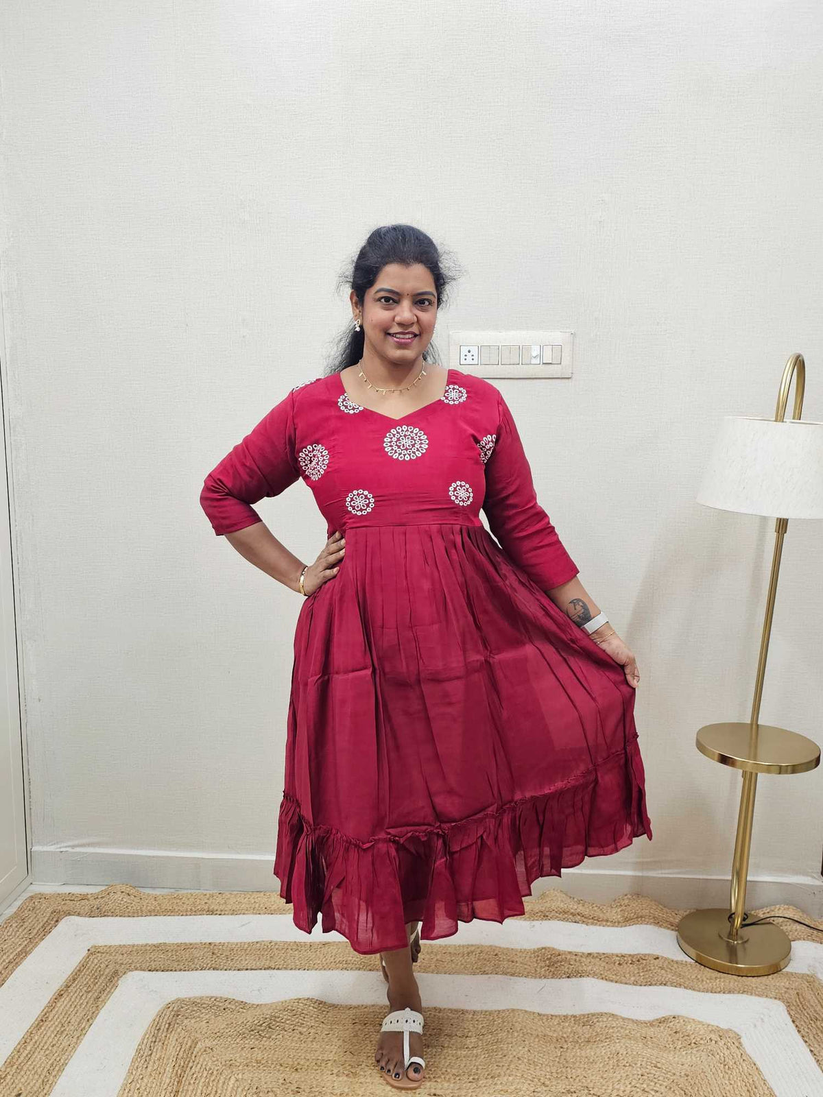Elegant Maroon Colour - Ku116