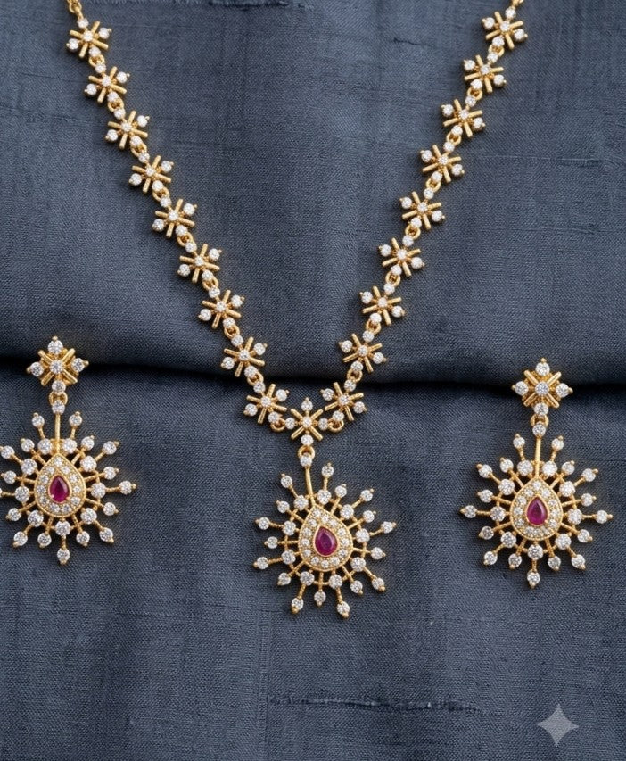 Ad Stone Diamond Replica Neck set - Jw123