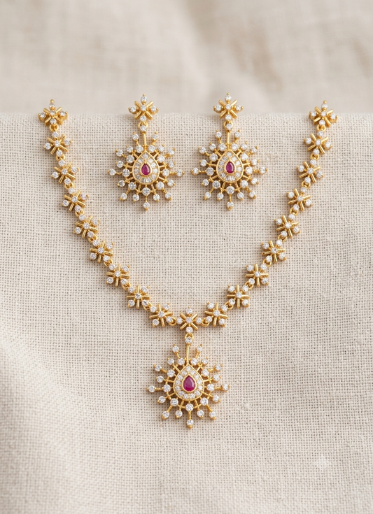 Ad Stone Diamond Replica Neck set - Jw123
