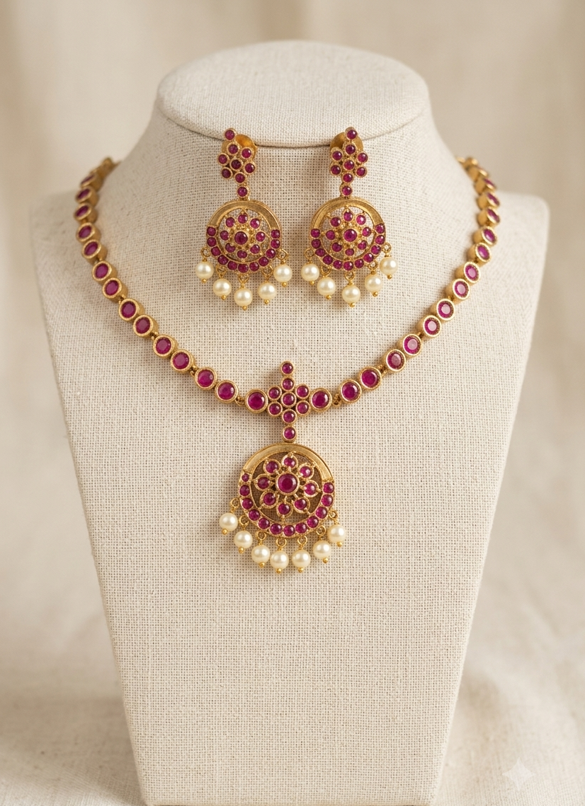 Traditional  Rubi Attigai Set - JW292