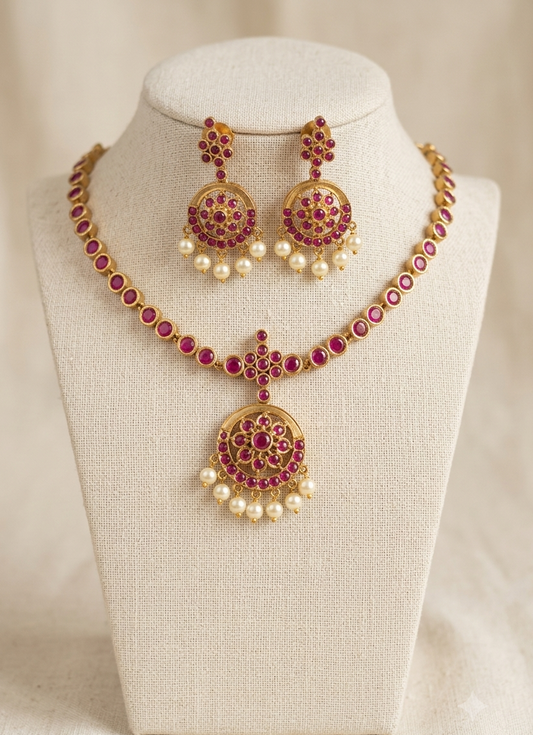 Traditional  Rubi Attigai Set - JW292