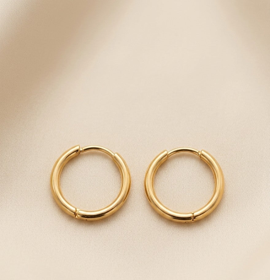 Green Stone Hoop Earrings