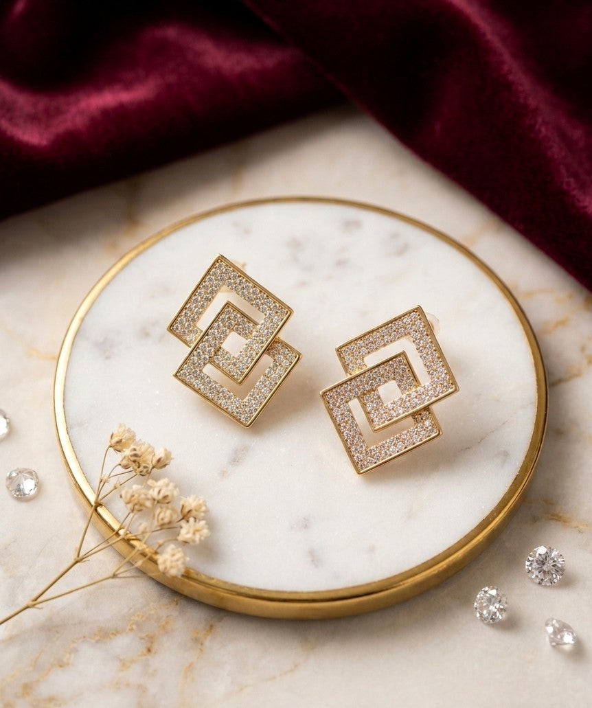 Square Stud Earring - JW276