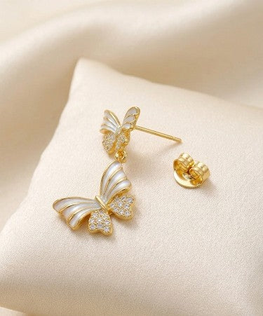 Butterfly Gold-plated Drop Earring - JW261