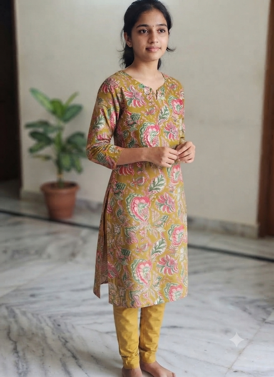 Mustard Colour Straight - Ku148