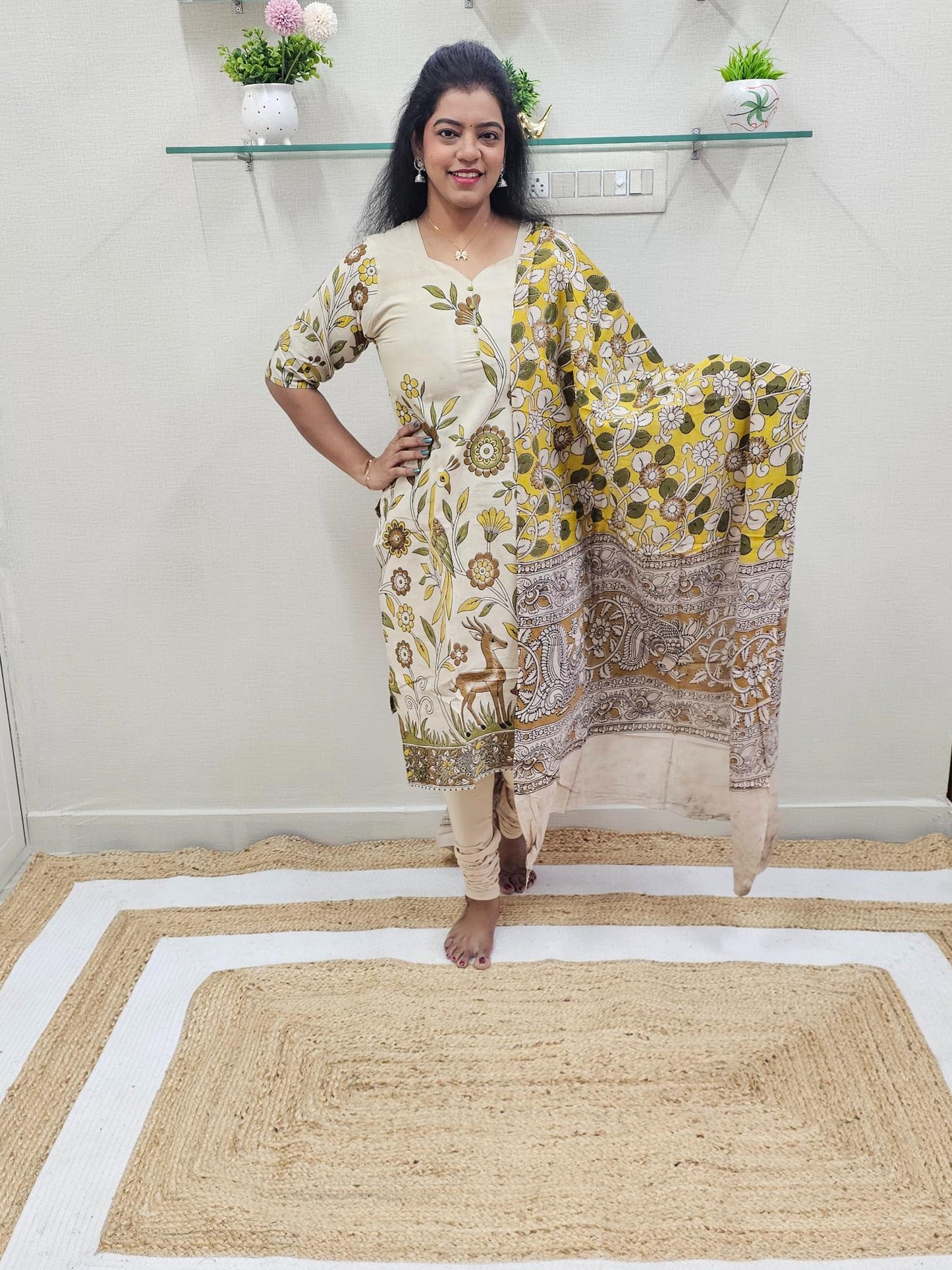 Hand Block Kalamkari Kurta - Ku153