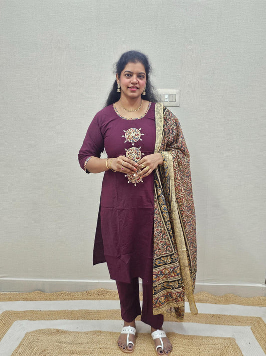 Pure Cotton 3 Pc Suits - Ku209