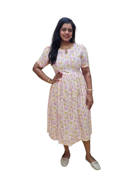 Pleated Pure Cotton Maxi - Ku212- M23