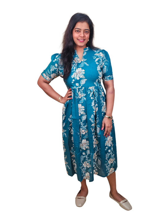 Pleated Pure Cotton Maxi - Ku212 -M24