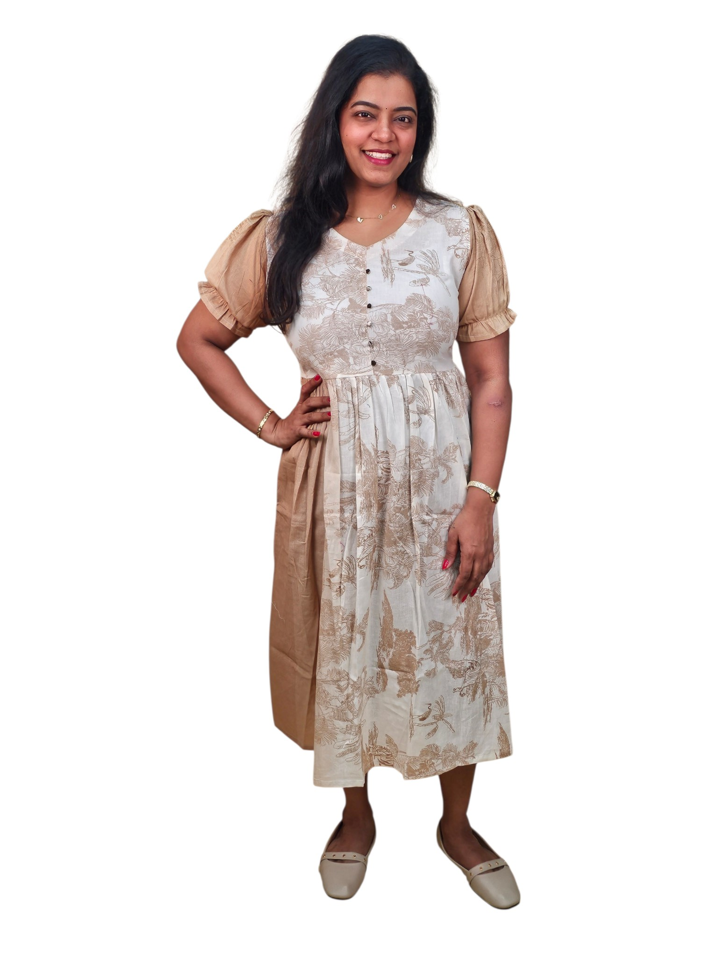 Pleated Pure Cotton Maxi - Ku212 - M28