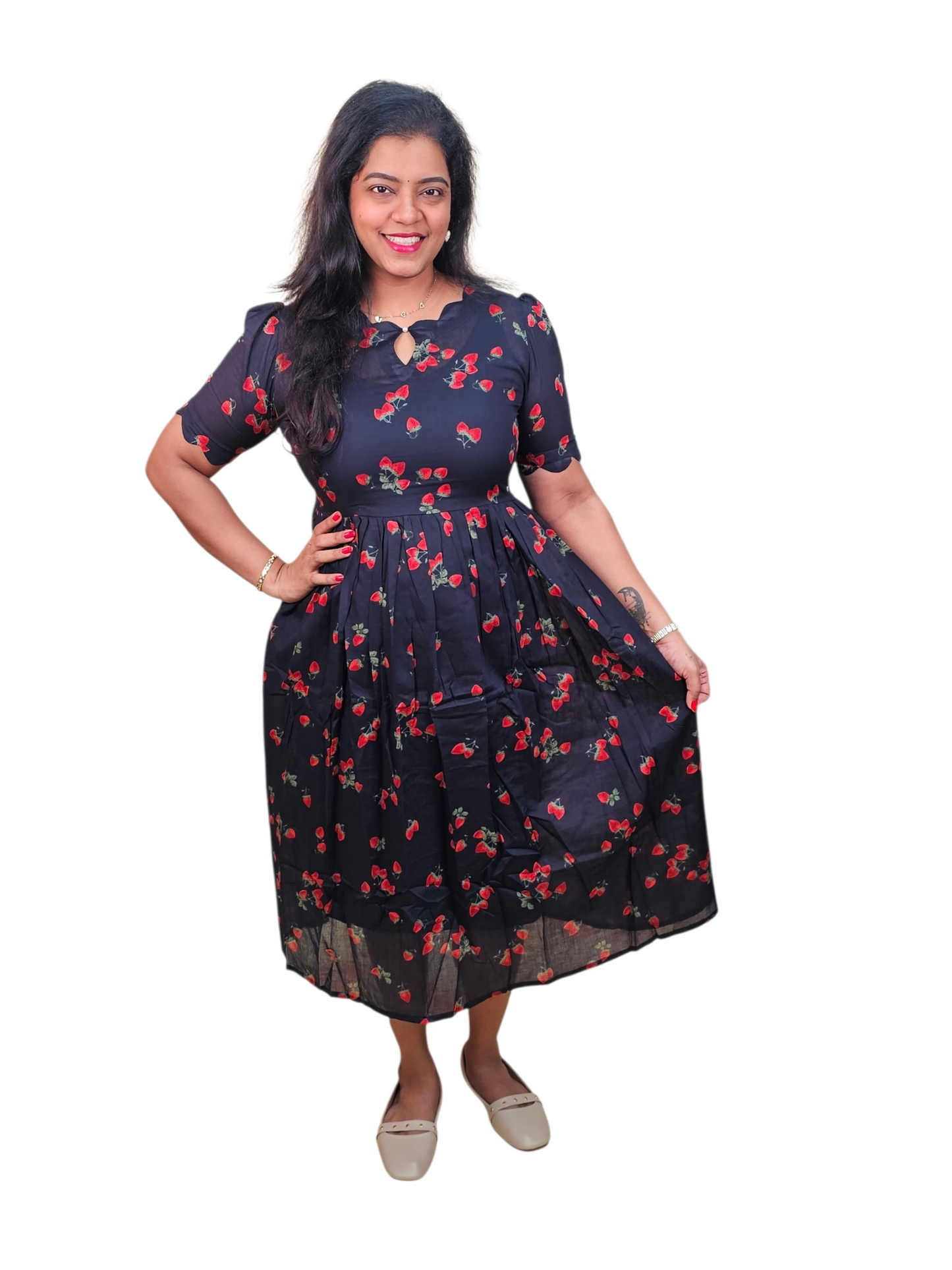 Pleated Pure Cotton Maxi Transparent - Ku213 - M30