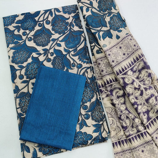 Pure HandBlock Kalamkari 3 Pc Material.