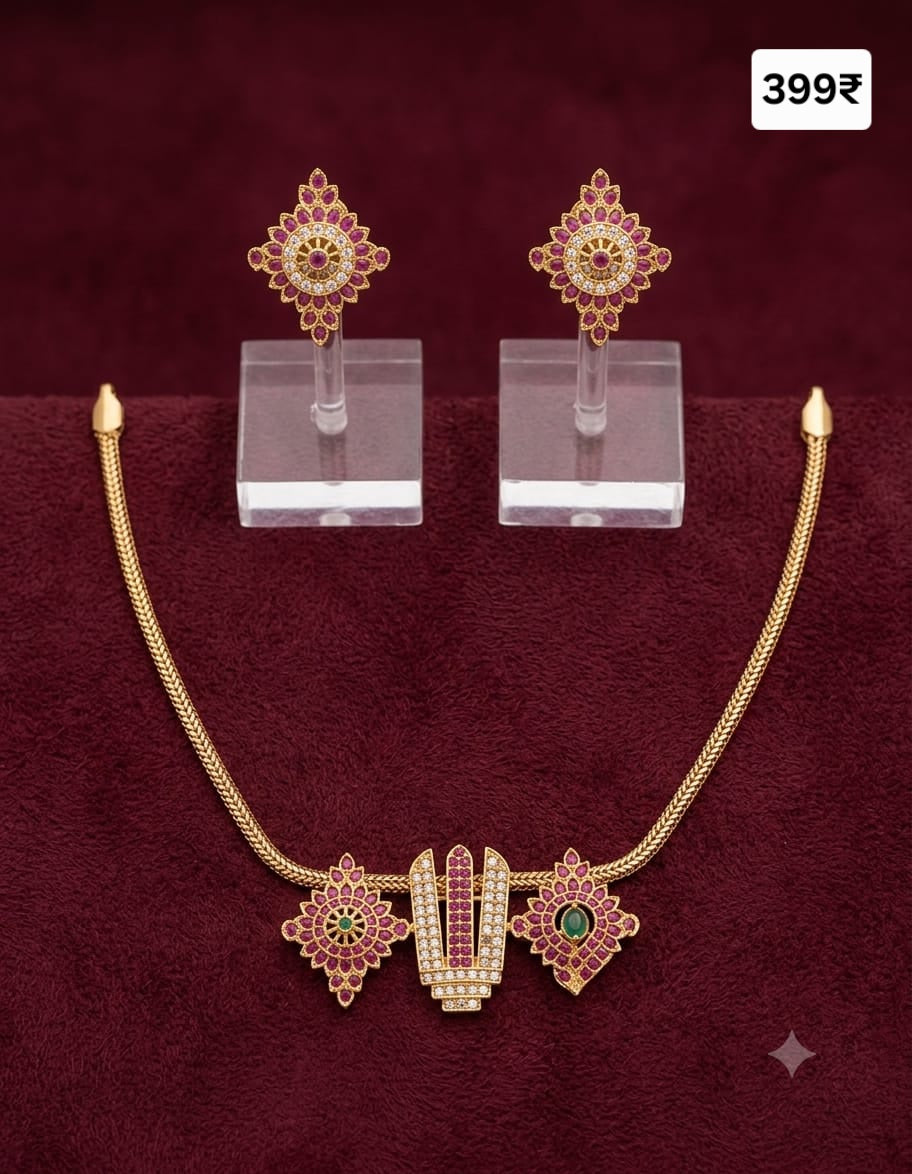Traditional Necklace with earring - JW325