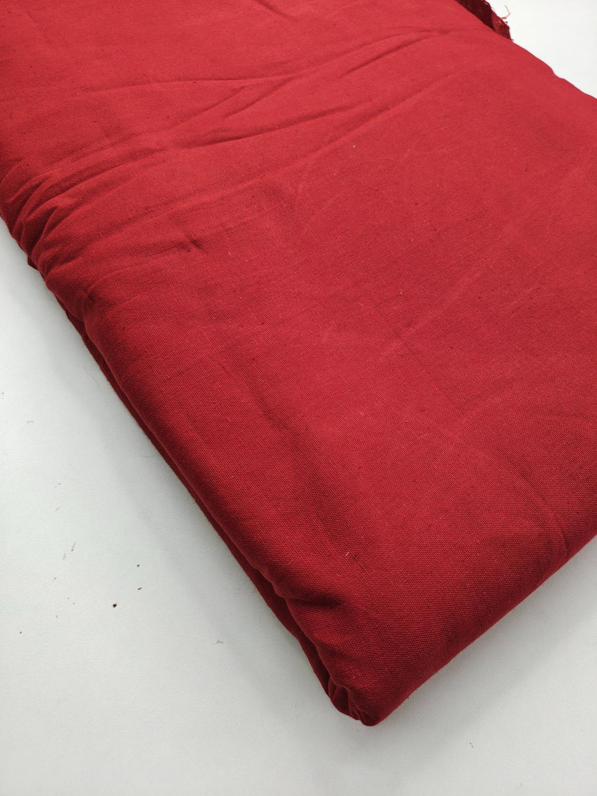 Red Solid Plain Khadi Cotton Fabric