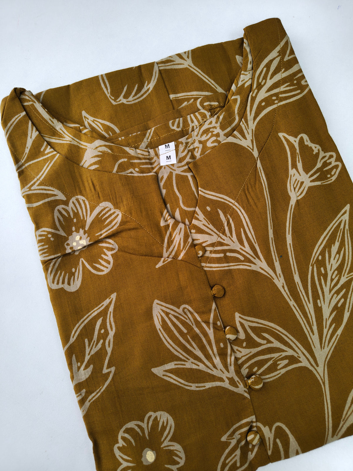 Mustard Yellow Straight Kurti - Ku148