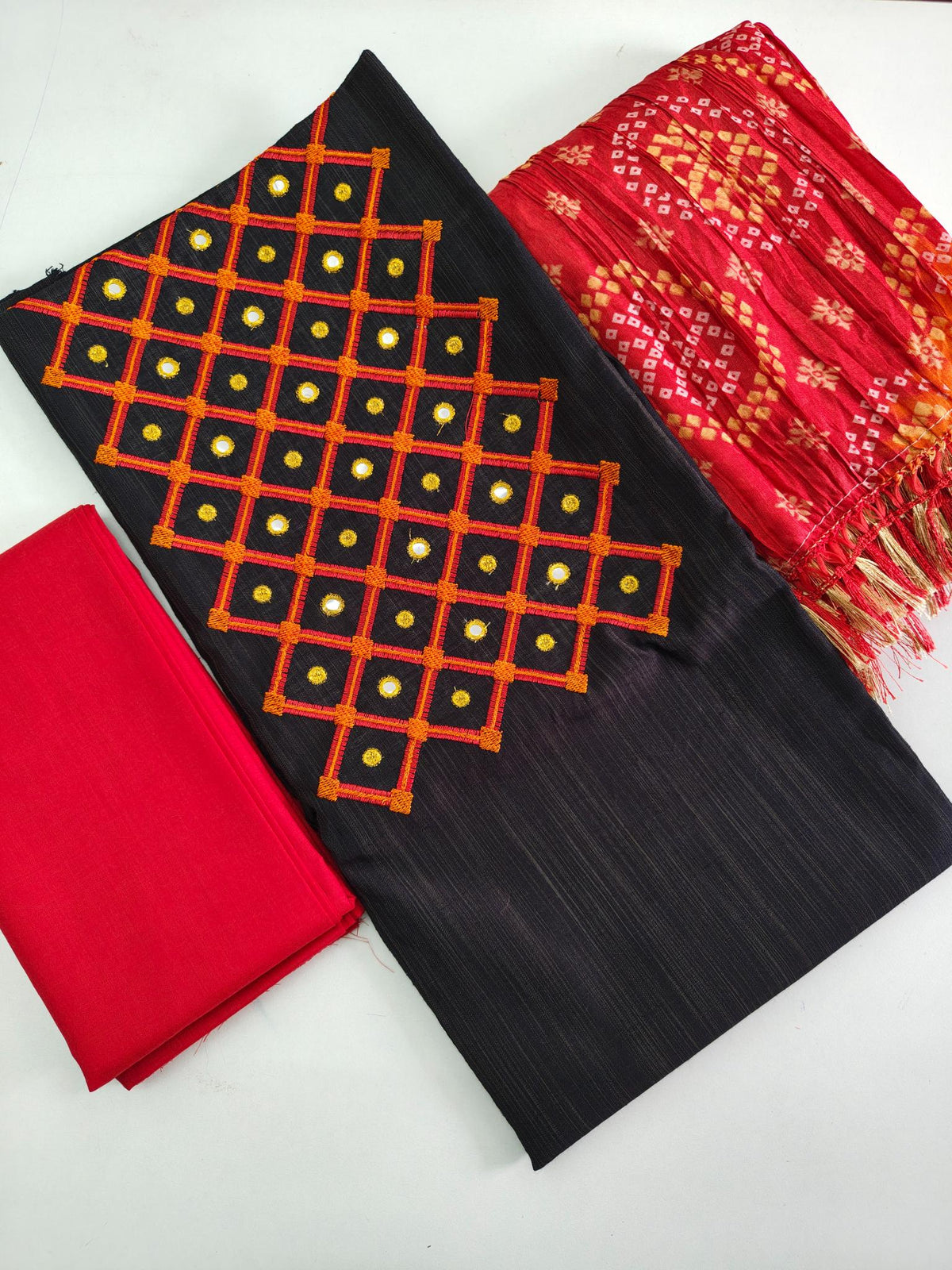 Raw Silk Cotton Salwar Suit Material - Sm130