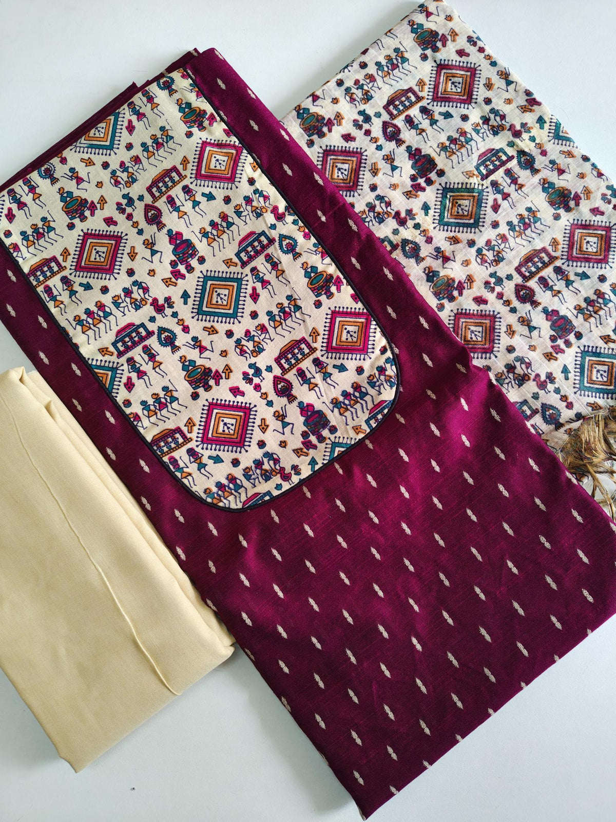 Raw Silk Salwar Suit Material - Sm120