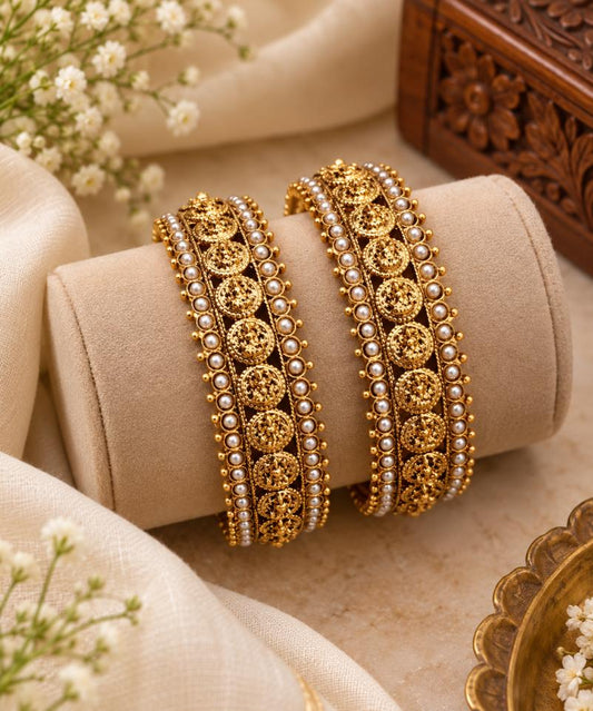Antique Lakshmi Pearl Bangle - JW148