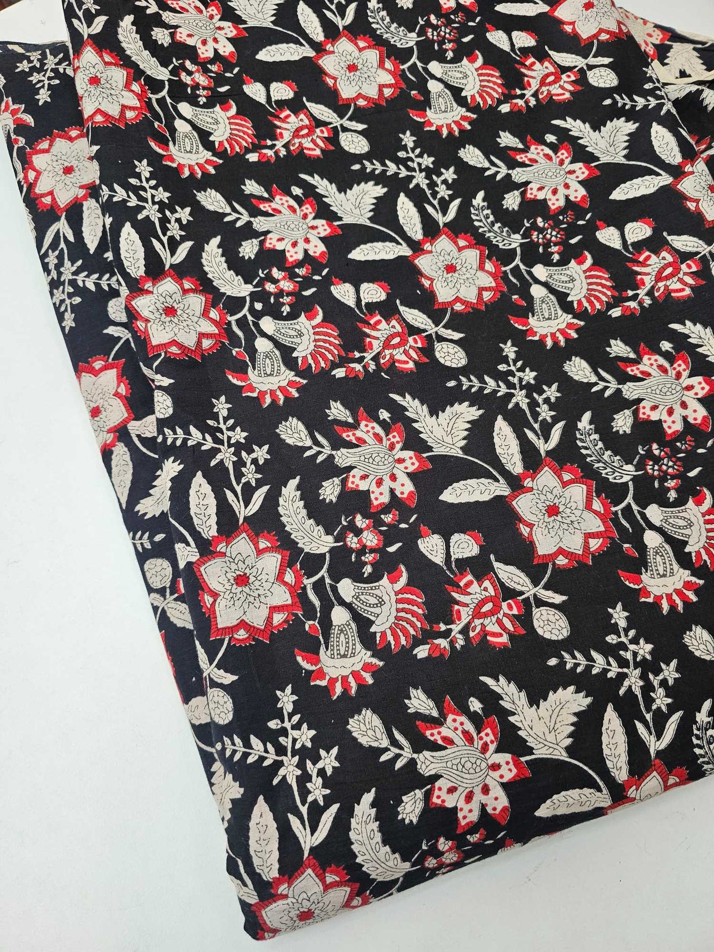 Black Floral Jaipur Cotton
